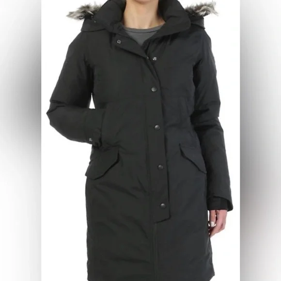 The North Face Parka XS Black Shavana Down Parka Coat with Suspenders - Picture 2 of 14